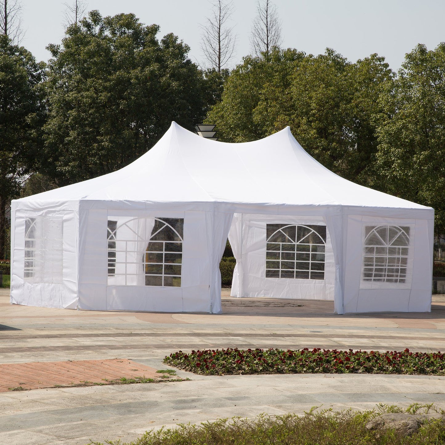 Outsunny 29.2ft High Peak Decagonal Wedding Event Party Tent 10