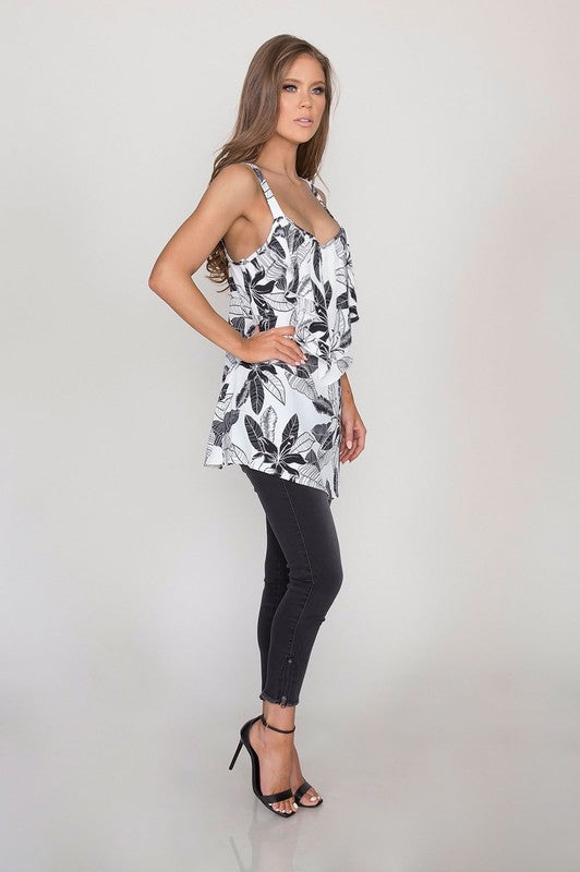 White Indah Floral Print Blouse