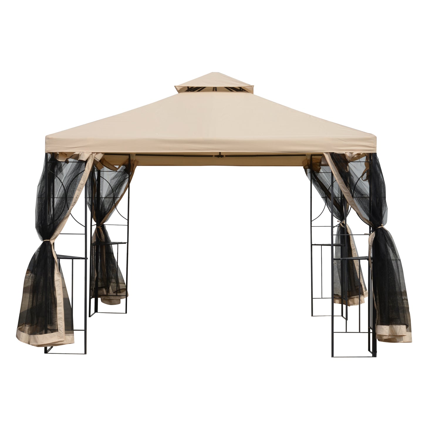 Outsunny Outdoor Patio Gazebo Pavilion Canopy Tent Steel w/ Mosquito