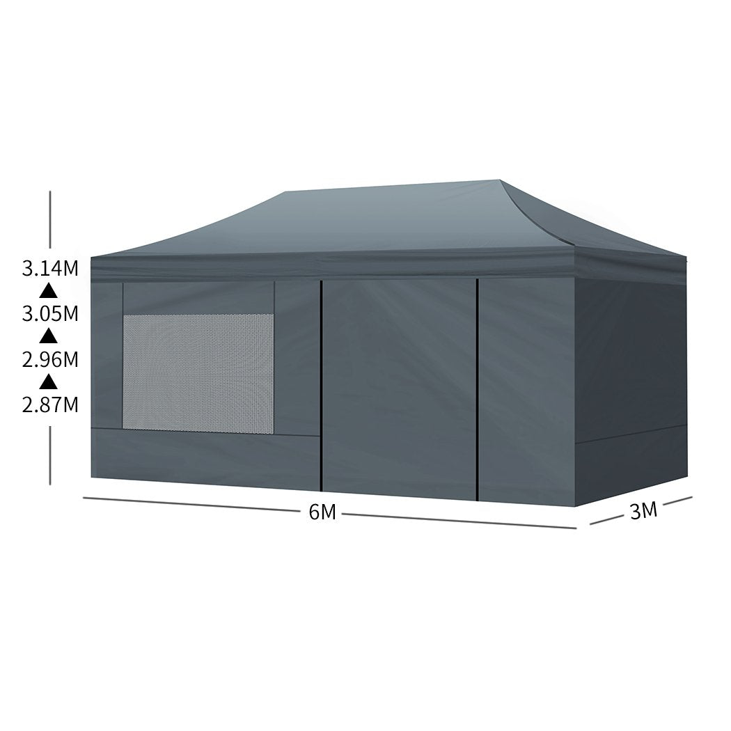 Mountview Gazebo Tent 3x6 Outdoor Marquee Gazebos Camping Canopy Mesh
