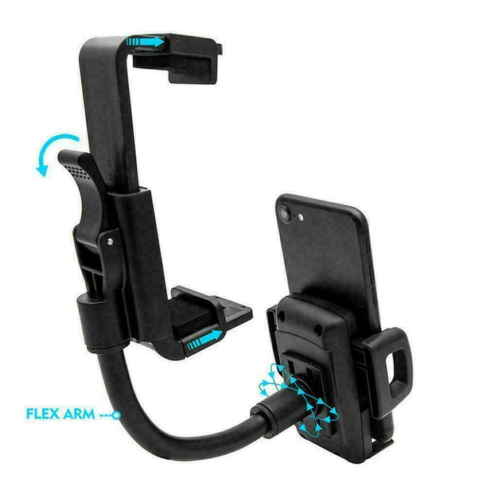 Universal 360° Car Rearview Mirror Mount Stand Holder Cradle For Cell