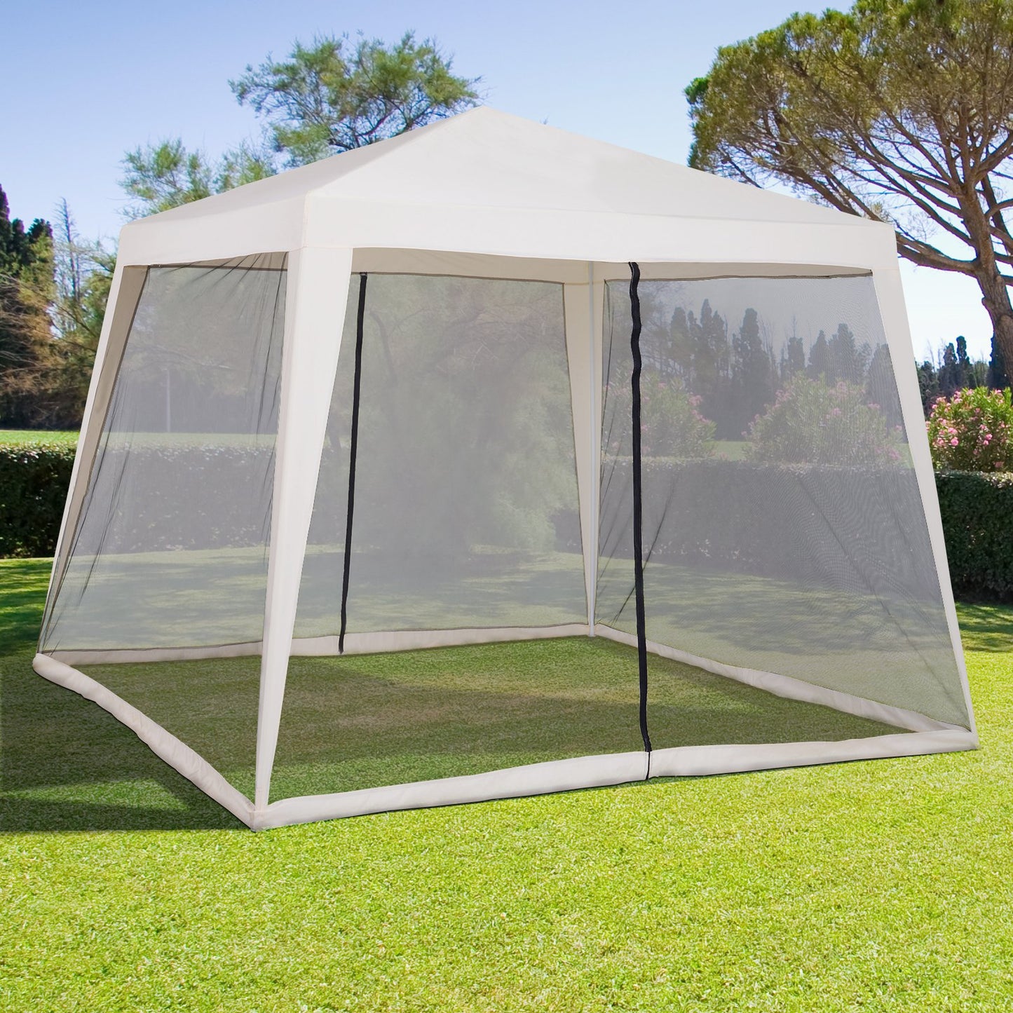 Outsunny 10x10ft Gazebo Tent w/ Netting Patio Canopy Outdoor Party
