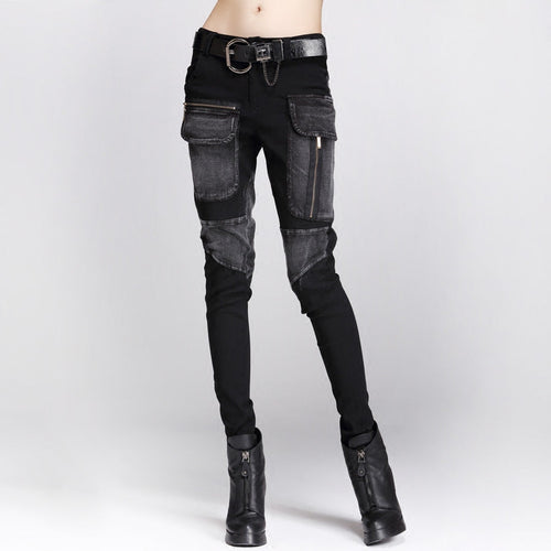 Custom-fit multi-pocket denim pants