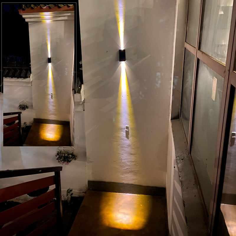 Dual Panel Exterior Solar Wall Lamp