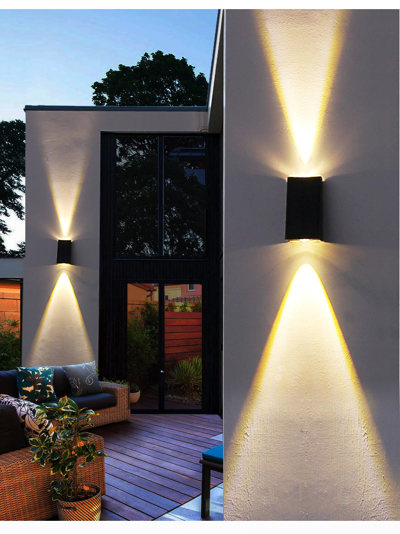 Dual Panel Exterior Solar Wall Lamp