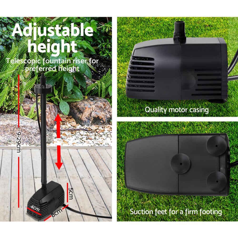 Gardeon Solar Pond Pump Submersible Water Fountain with Battery Kit
