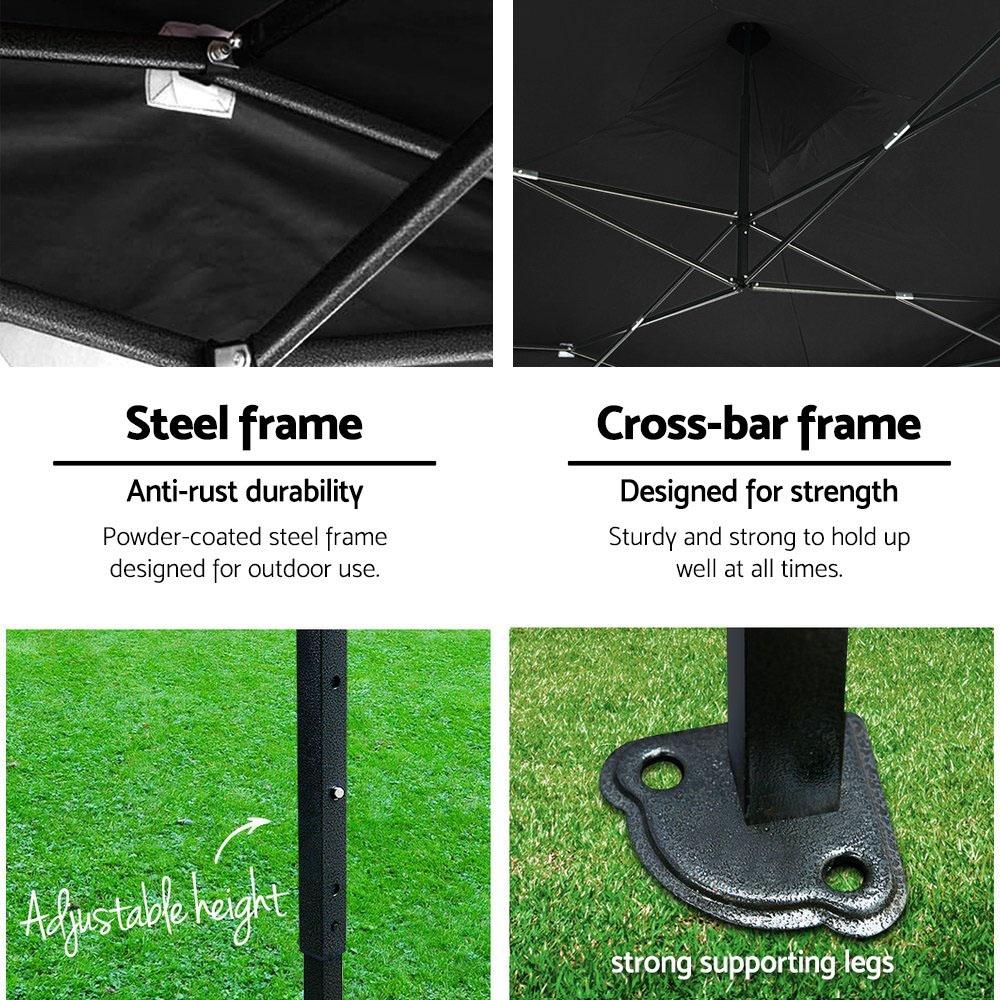 Instahut Gazebo Pop Up Marquee 3x3m Folding Tent Wedding Gazebos 500D