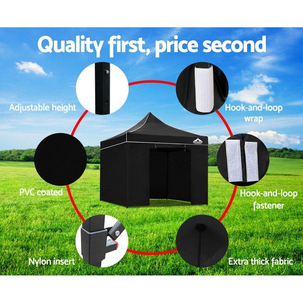 Instahut Gazebo Pop Up Marquee 3x3m Folding Tent Wedding Gazebos 500D