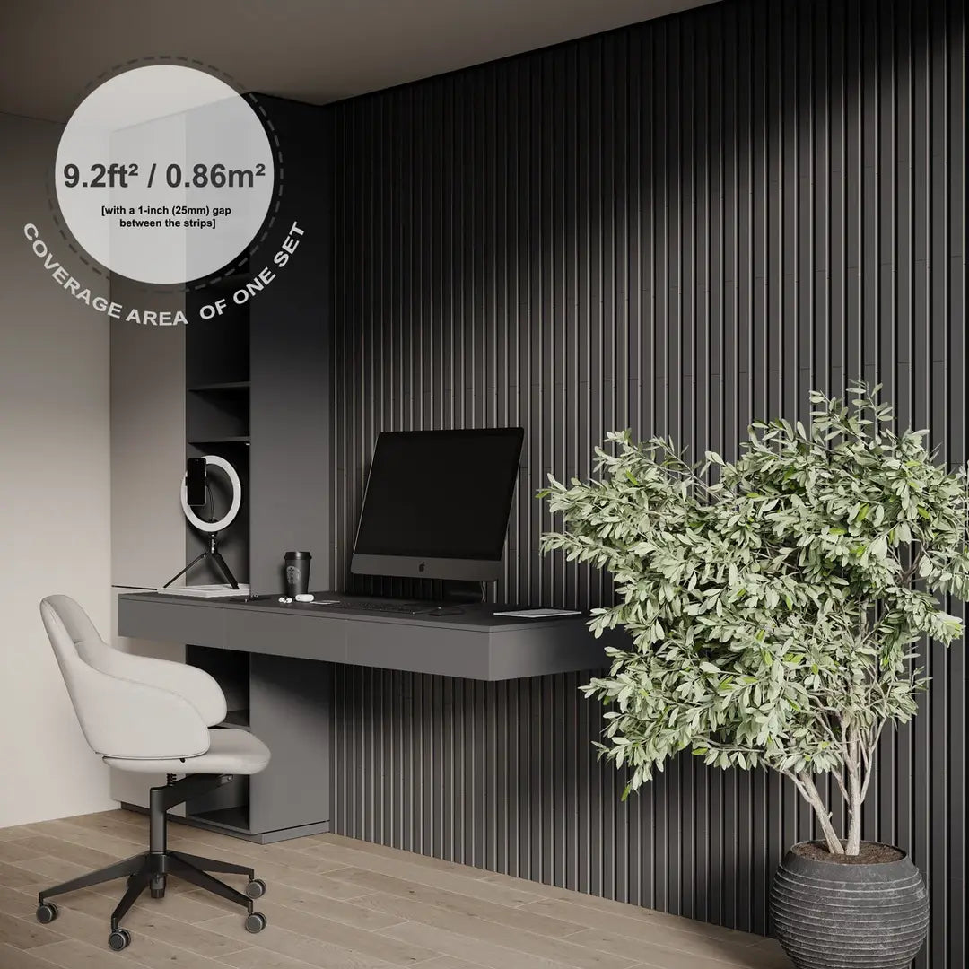 LAMELA-3 Acoustic Slat Wood Panels | 1.2" Strip | Wall Decor
