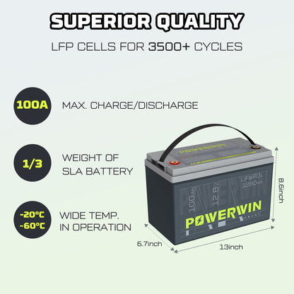 US POWERWIN BT100×8 LiFePO4 8 pack Batterries 10240Wh