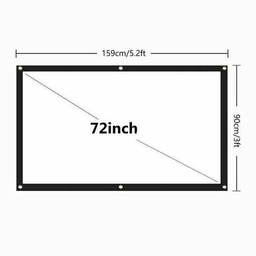 Portable Foldable Projector Screen 16:9 HD Outdoor Home Cinema Theater