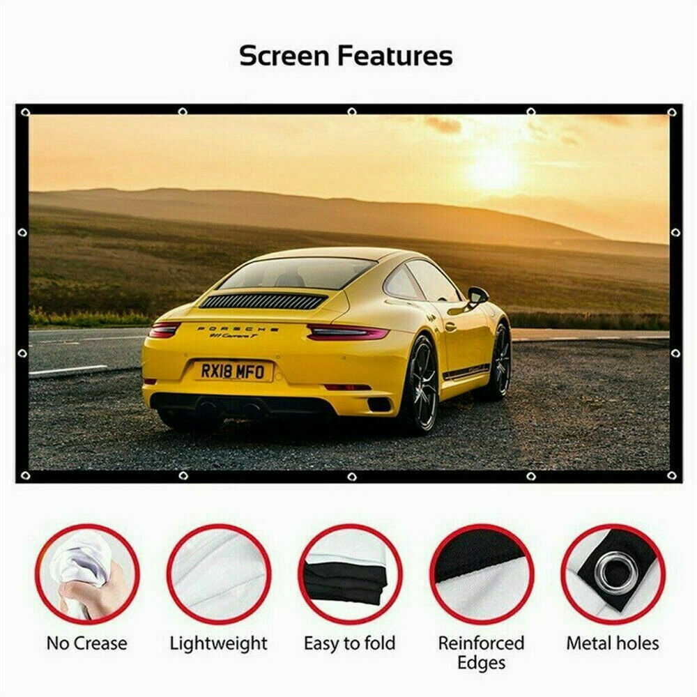 Portable Foldable Projector Screen 16:9 HD Outdoor Home Cinema Theater