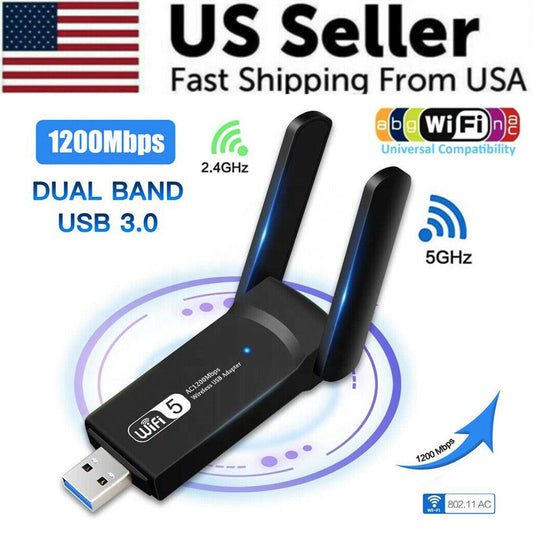 1200Mbps Long Range AC1200 Dual Band 5GHz Wireless USB 3.0 WiFi
