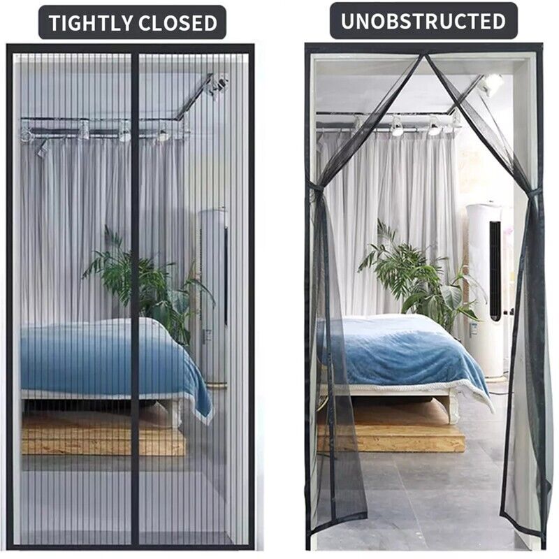 Magnetic Screen Door Mesh Curtain Durable Heavy Duty Mosquito Net Bug