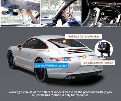 Car Dual Lens Dash Cam HD 1080P Front/Rear/Inside Video Recorder