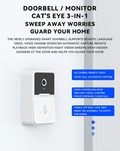 Wireless Security WiFi Smart Doorbell Intercom Video Camera Bell Chime