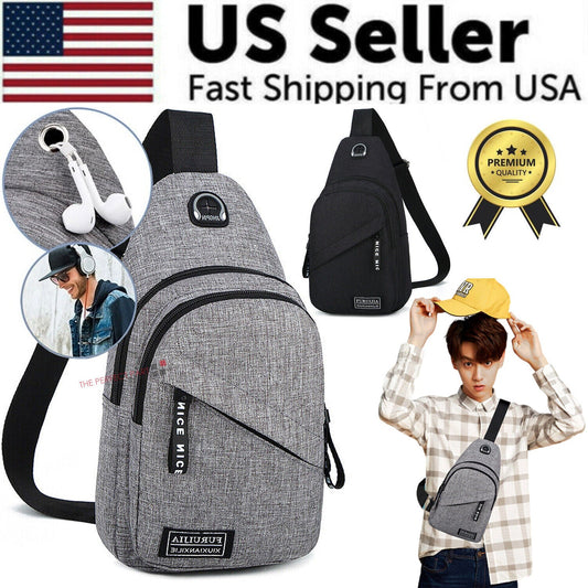 Men Women Sling Bag Chest Fanny Packs Cross Body Travel Sports