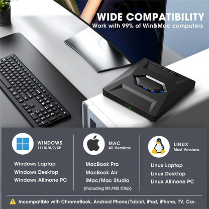 External CD DVD Drive USB 3.0 Writer Burner Player for PC Laptop