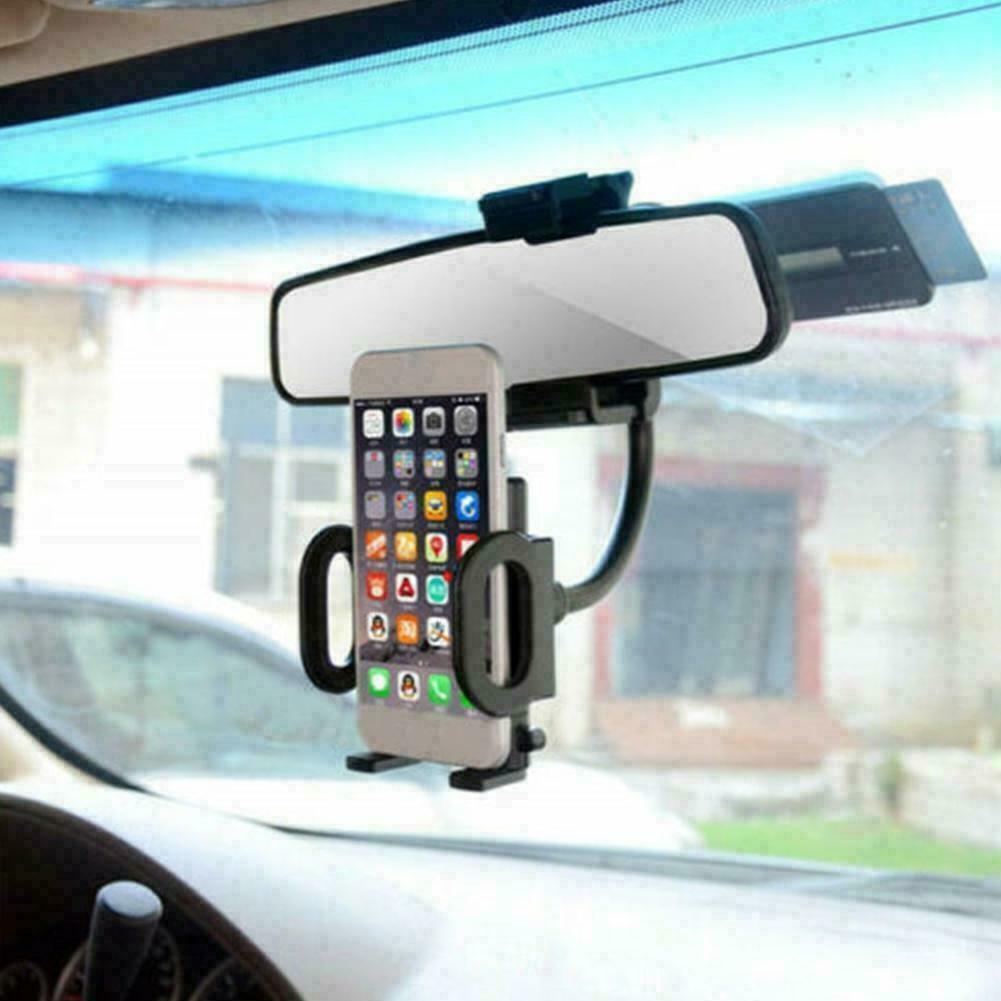Universal 360° Car Rearview Mirror Mount Stand Holder Cradle For Cell