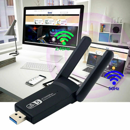 1200Mbps Long Range AC1200 Dual Band 5GHz Wireless USB 3.0 WiFi