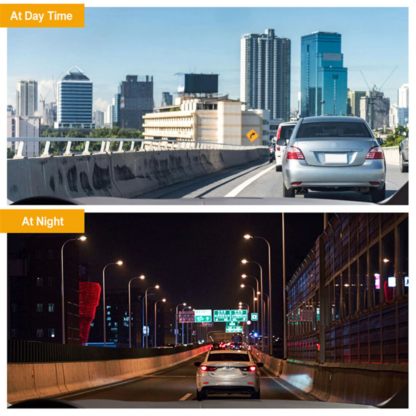 Car Dual Lens Dash Cam HD 1080P Front/Rear/Inside Video Recorder