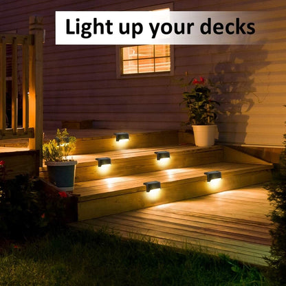 8 Pack New Solar Deck Lights Outdoor Waterproof LED Steps Lamps For