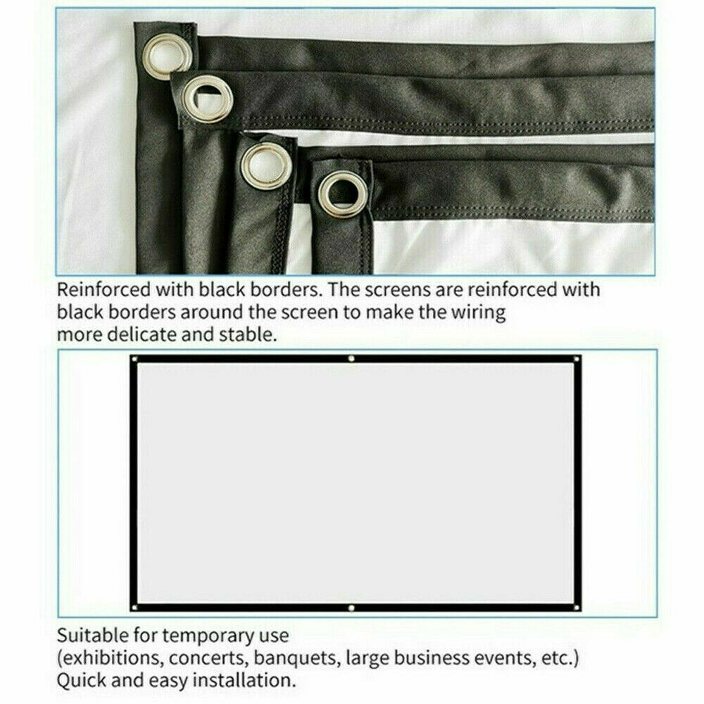 Portable Foldable Projector Screen 16:9 HD Outdoor Home Cinema Theater