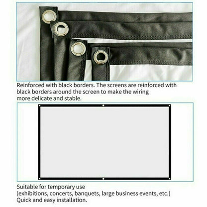 Portable Foldable Projector Screen 16:9 HD Outdoor Home Cinema Theater