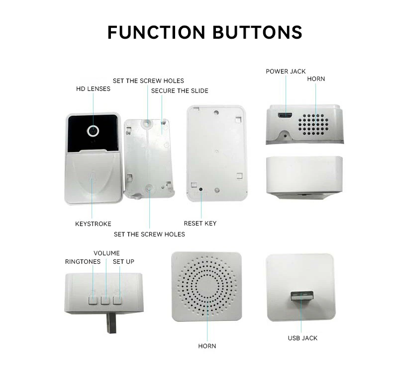 Wireless Security WiFi Smart Doorbell Intercom Video Camera Bell Chime