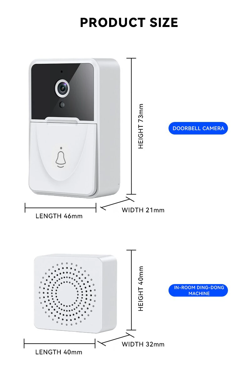 Wireless Security WiFi Smart Doorbell Intercom Video Camera Bell Chime