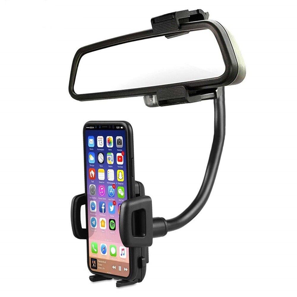 Universal 360° Car Rearview Mirror Mount Stand Holder Cradle For Cell