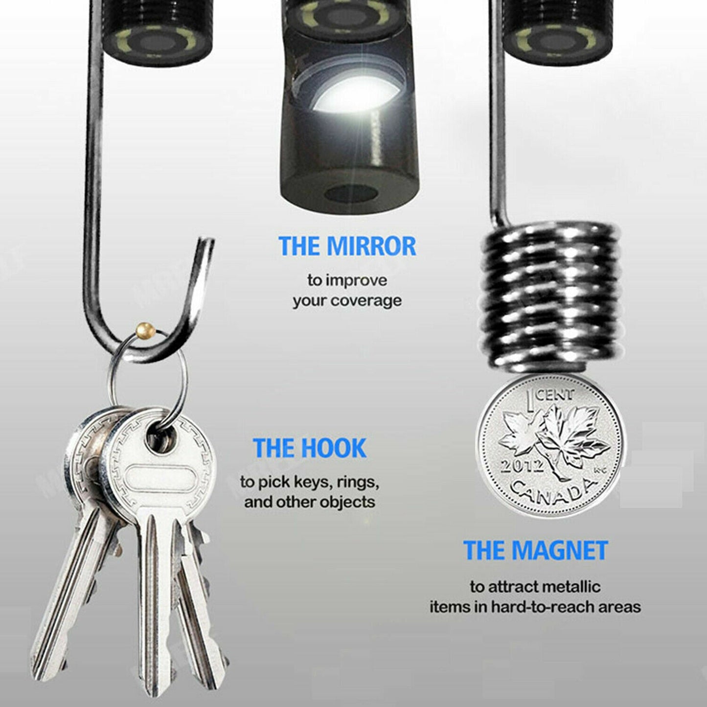 5M 6LEDs Snake Endoscope Borescope 8mm Inspection USB Camera Scope For