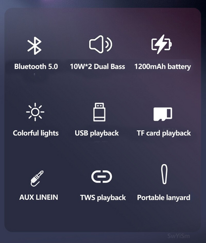 Bluetooth Speaker Wireless Waterproof Outdoor Stereo Bass USB/TF/FM