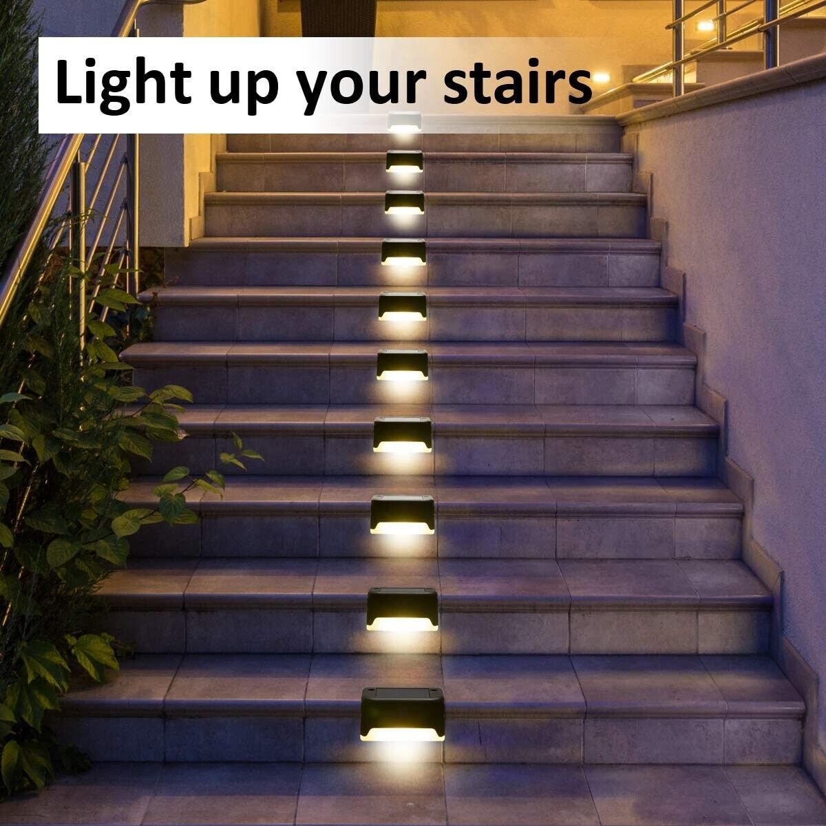 8 Pack New Solar Deck Lights Outdoor Waterproof LED Steps Lamps For