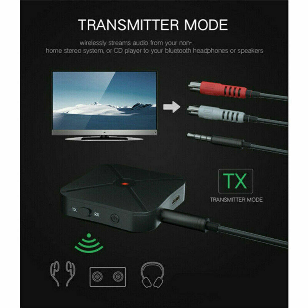 2in1 Bluetooth Transmitter Receiver Wireless Adapter TV Home Stereo