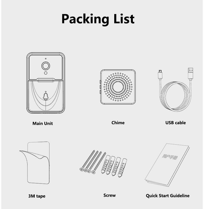 Wireless Security WiFi Smart Doorbell Intercom Video Camera Bell Chime