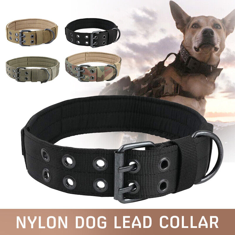 2" Wide Tactical Heavy Duty Nylon Large Dog Collar K9 Military With