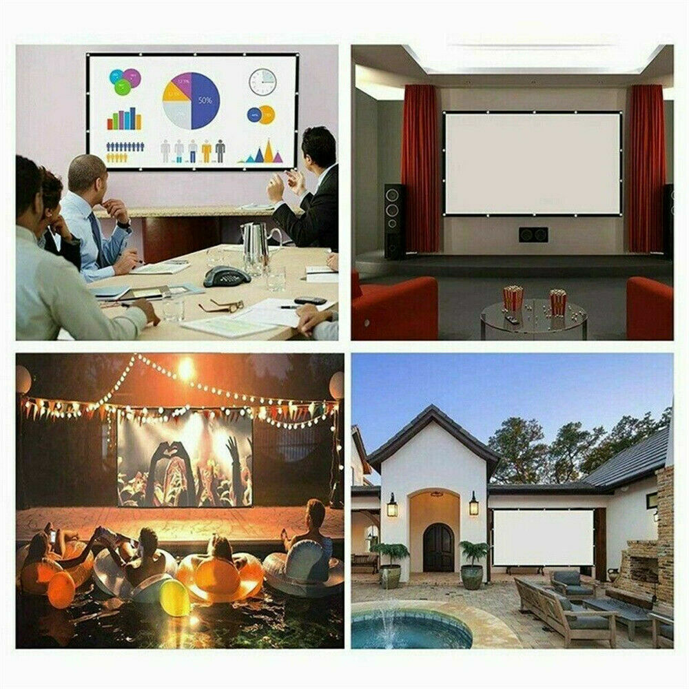 Portable Foldable Projector Screen 16:9 HD Outdoor Home Cinema Theater