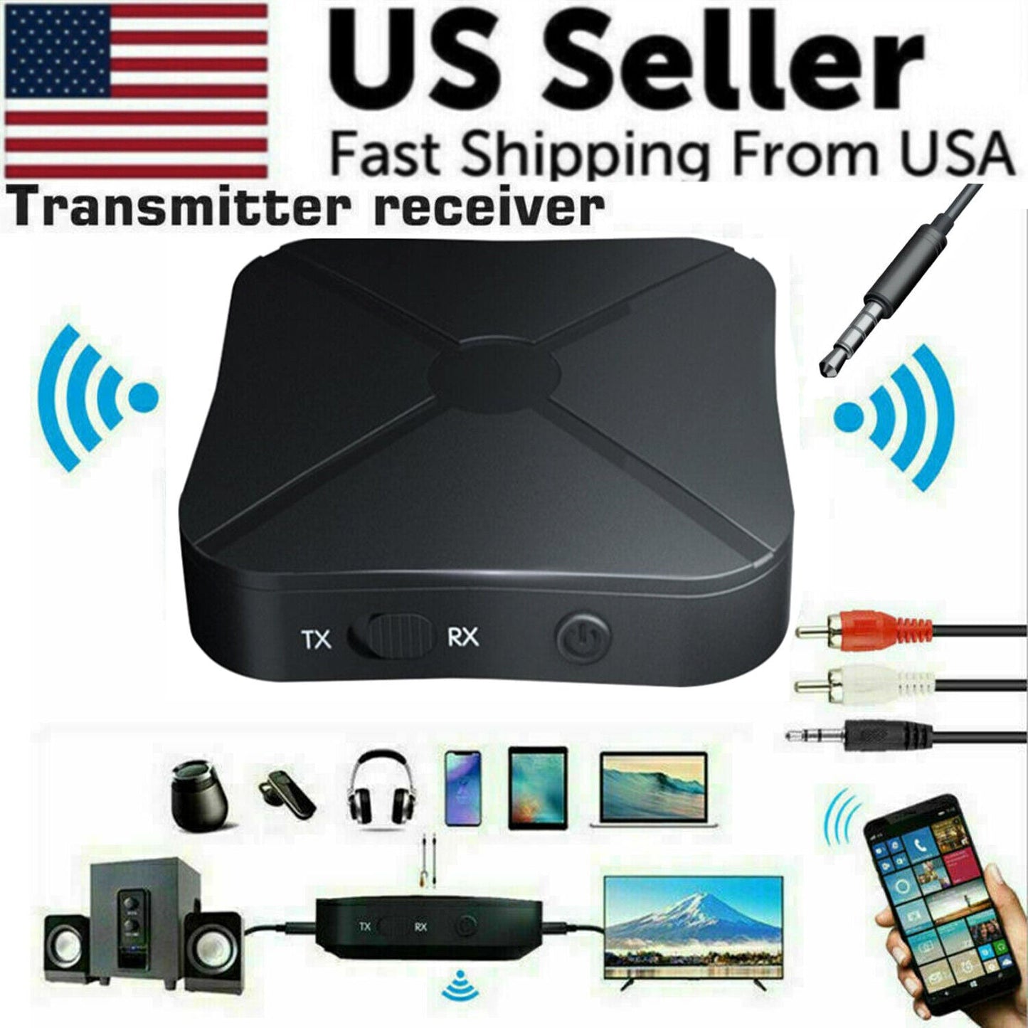 2in1 Bluetooth Transmitter Receiver Wireless Adapter TV Home Stereo
