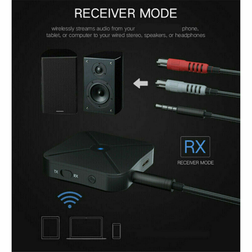 2in1 Bluetooth Transmitter Receiver Wireless Adapter TV Home Stereo