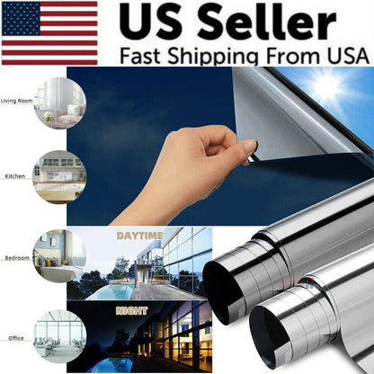 One Way Mirror Window Film Heat UV Reflective Privacy Tint Foil For