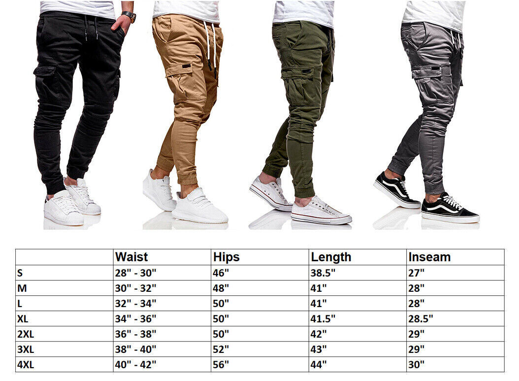 Men's Casual Joggers Pants Sweatpants Cargo Combat Loose Sport Workout