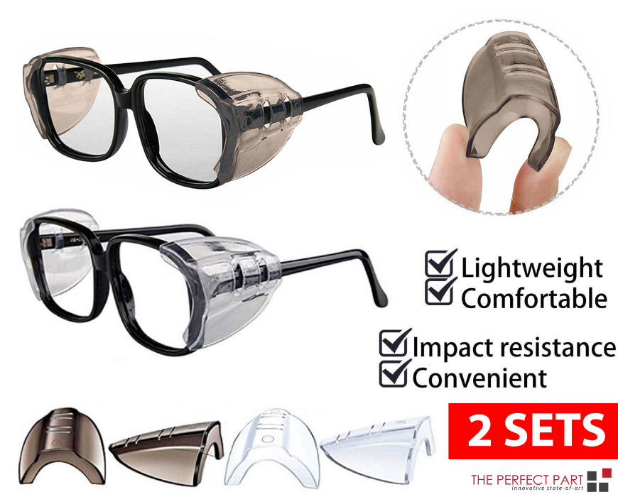 2 Pairs Side Shields For Eye Glasses Slip On Safety Glasses Shield
