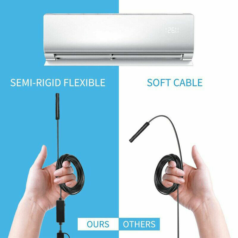 5M 6LEDs Snake Endoscope Borescope 8mm Inspection USB Camera Scope For