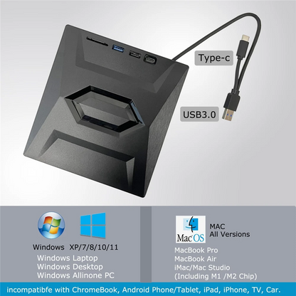 External CD DVD Drive USB 3.0 Writer Burner Player for PC Laptop