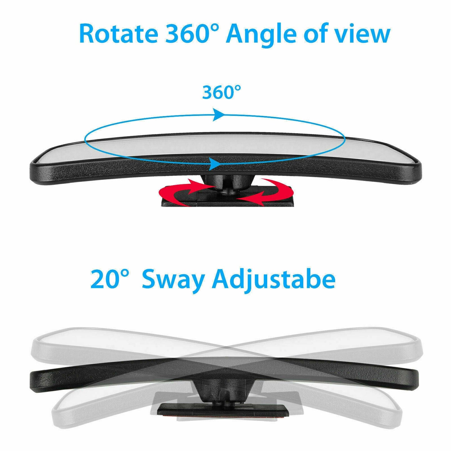 2x 360° Stick on Rear View Auxiliary Blind Spot Mirror Wide Angle Car