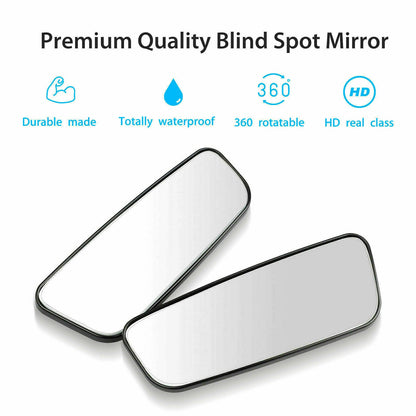 2x 360° Stick on Rear View Auxiliary Blind Spot Mirror Wide Angle Car