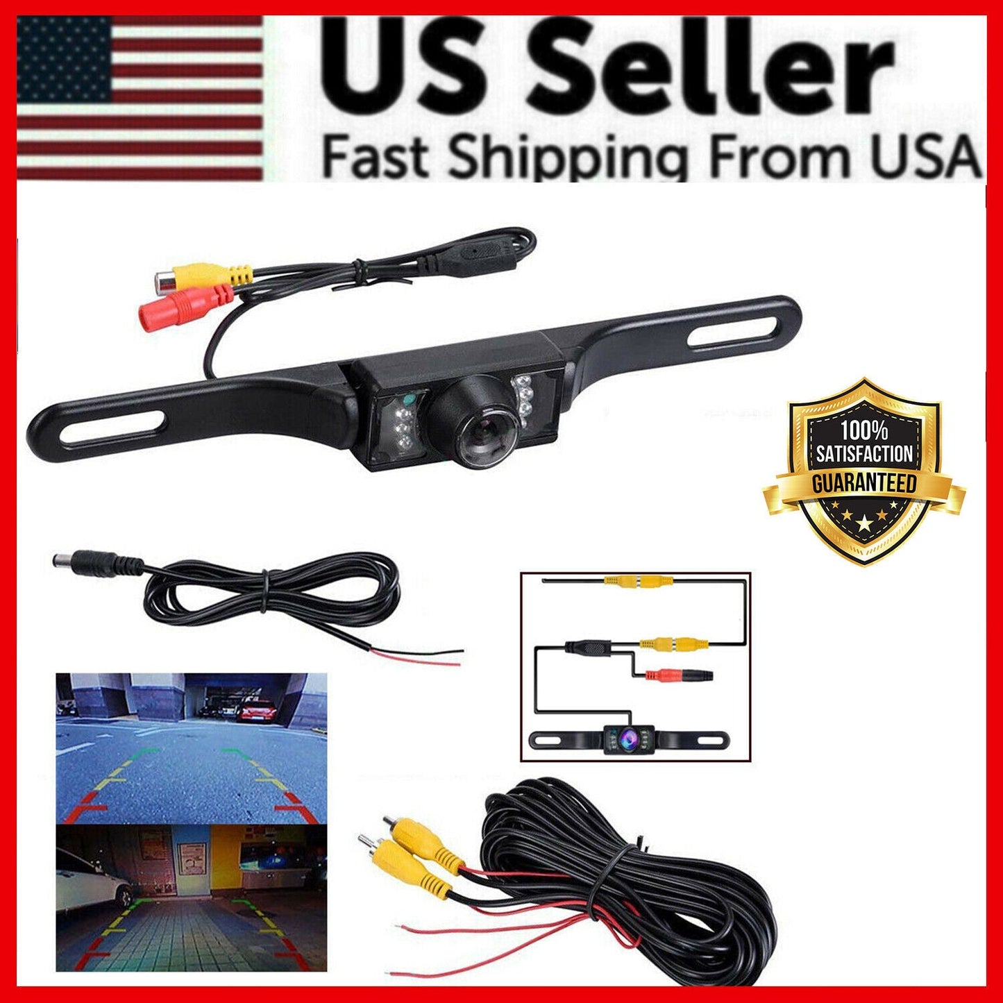 Wide 170° Night Vision Car Rear View Reverse Backup Parking Camera