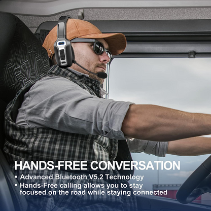 Trucker Bluetooth 5.2 Wireless Headset With Noise Cancelling Mic For