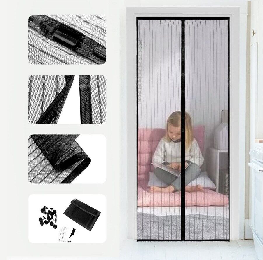 Magnetic Screen Door Mesh Curtain Durable Heavy Duty Mosquito Net Bug